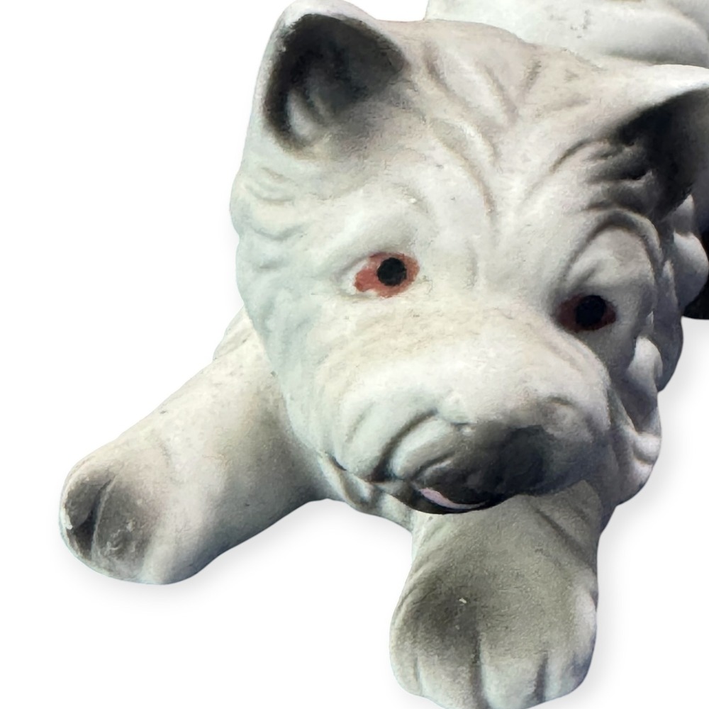 Vintage West Highland White Terrier Westie Porcelain Figurine Play Bow Taiwan